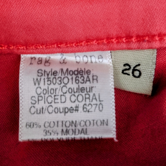 Rag and Bone Spiced Coral Skinny Legging 26 - Picture 7 of 8